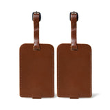 Dark Brown Leather Luggage Tags Set