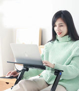 Folding Notebook Computer Desk with Dual Fans for Stability