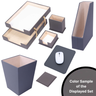MOOG Leather Desk Set – 7-Piece Organizer-Gray