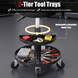 16.5"-22" Adjustable Height Seat Rolling Mechanic Stool with Wheels