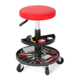 16.5"-22" Adjustable Height Seat Rolling Mechanic Stool with Wheels