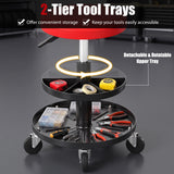 16.5"-22" Adjustable Height Seat Rolling Mechanic Stool with Wheels