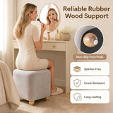 16.5 Inches Square Storage Ottoman with Solid Rubber Wood Legs-Gray
