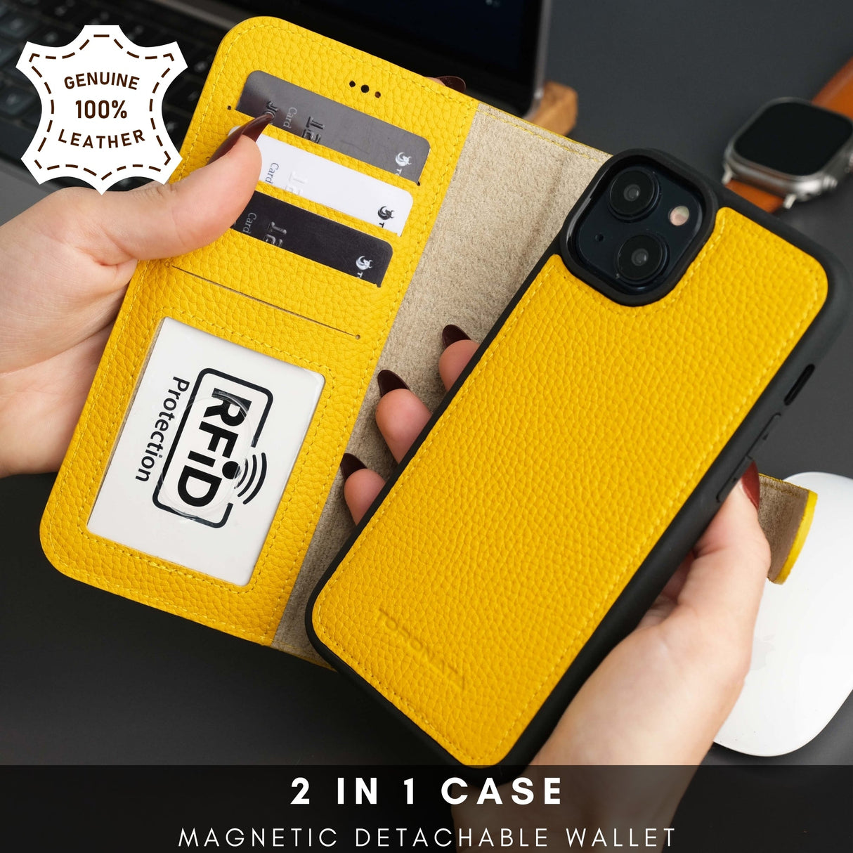 Casper Leather iPhone 14 Plus Wallet Case | MagSafe