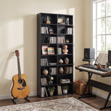 16 Compartment CD Storage Unit 54" Freestanding Open Display Shelf with 12 Removable Shelves