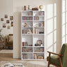 16 Compartment CD Storage Unit 54" Freestanding Open Display Shelf with 12 Removable Shelves