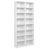 16 Compartment CD Storage Unit 54" Freestanding Open Display Shelf with 12 Removable Shelves
