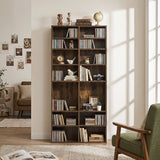 16 Compartment CD Storage Unit 54" Freestanding Open Display Shelf with 12 Removable Shelves