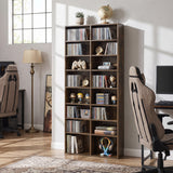 16 Compartment CD Storage Unit 54" Freestanding Open Display Shelf with 12 Removable Shelves