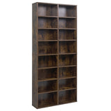 16 Compartment CD Storage Unit 54" Freestanding Open Display Shelf with 12 Removable Shelves