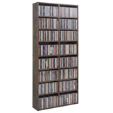 16 Compartment CD Storage Unit 54" Freestanding Open Display Shelf with 12 Removable Shelves
