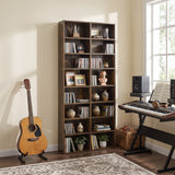 16 Compartment CD Storage Unit 54" Freestanding Open Display Shelf with 12 Removable Shelves