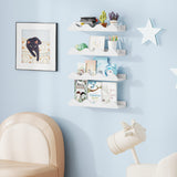 Kids Bookshelf Set of 4 Floating Nursery Book Shelves for Decoration Book Toy Storage
