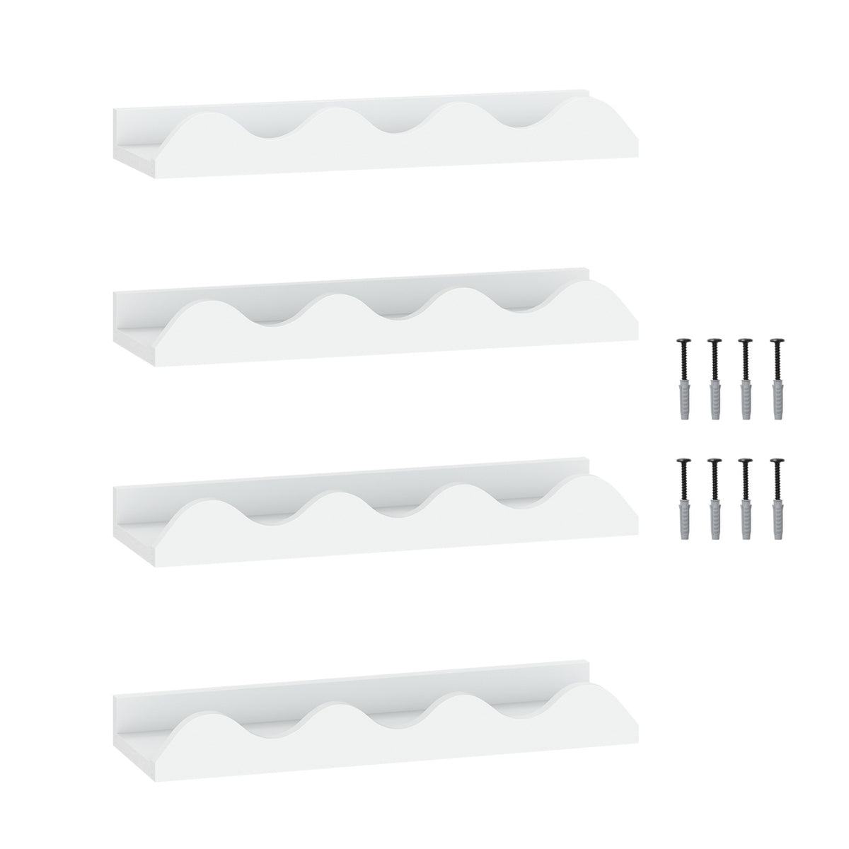 Kids Bookshelf Set of 4 Floating Nursery Book Shelves for Decoration Book Toy Storage