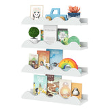 Kids Bookshelf Set of 4 Floating Nursery Book Shelves for Decoration Book Toy Storage