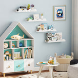 Kids Bookshelf Set of 4 Floating Nursery Book Shelves for Decoration Book Toy Storage