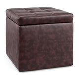 Foldable Cube Ottoman Pouffe Storage Seat