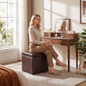 Foldable Cube Ottoman Pouffe Storage Seat