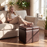 Foldable Cube Ottoman Pouffe Storage Seat