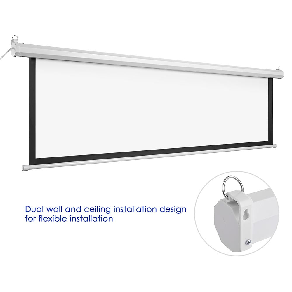 InstaHibit Retractable Electric Projection Screen 92" 16:9 Ceiling Mounted