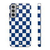 BLUE WHITE CHECKERBOARD | Tough Phone Case