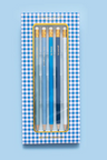 Gingham Pencil Set