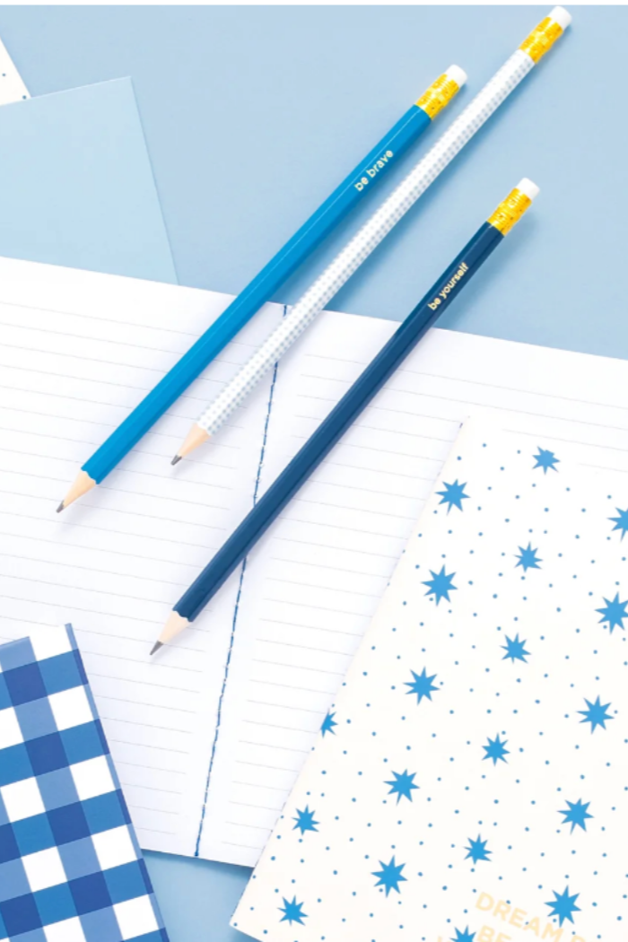 Gingham Pencil Set