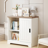 Farmhouse Sideboard Buffet Cabinet Kitchen Pantry with Sliding Doors-White