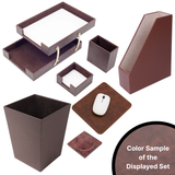 MOOG Leather Desk Set – 7-Piece Organizer-Black