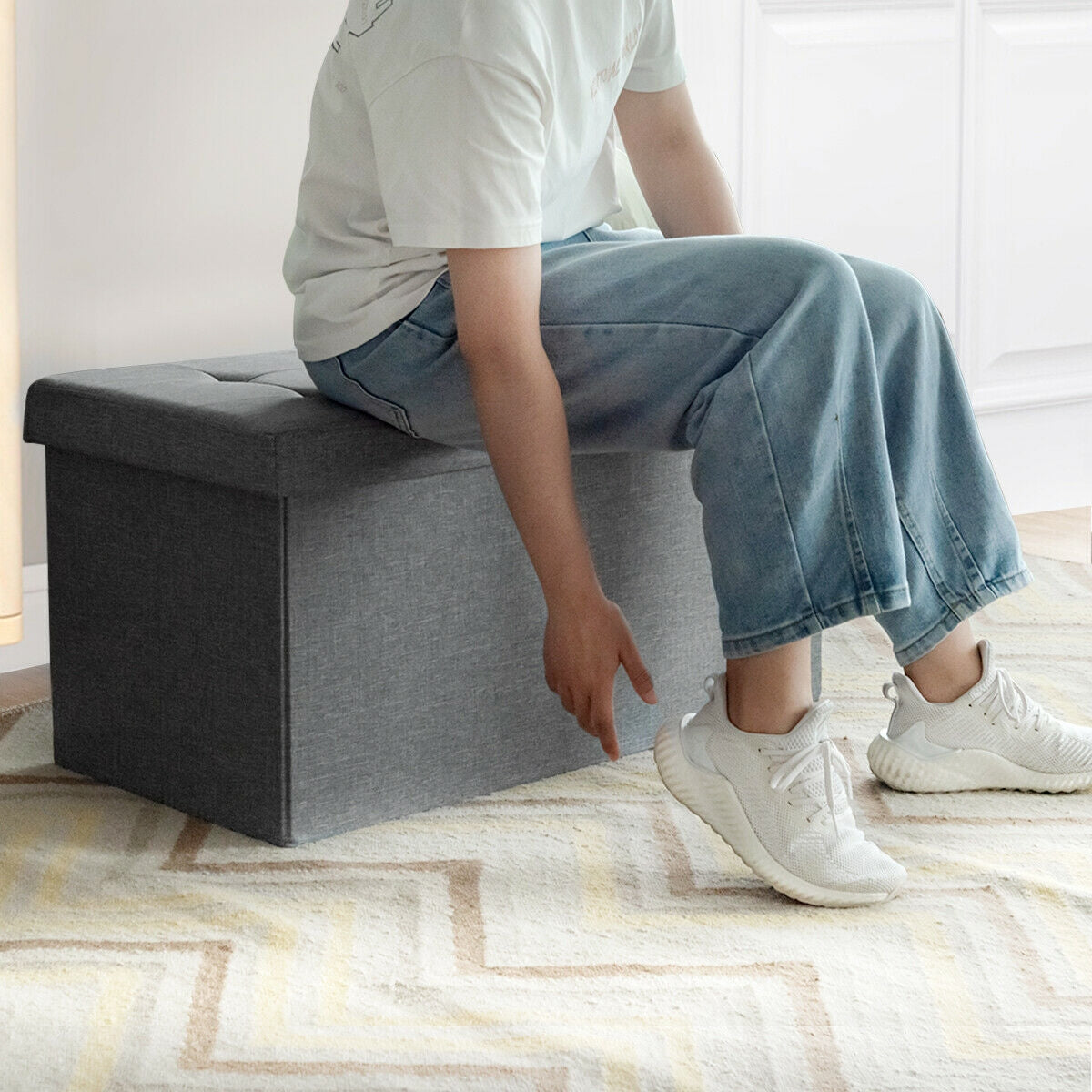 31.5 Inch Fabric Foldable Storage with Removable Storage Bin