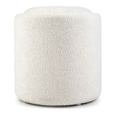 17 Inches Round Storage Ottoman with Flipping Lid-Beige
