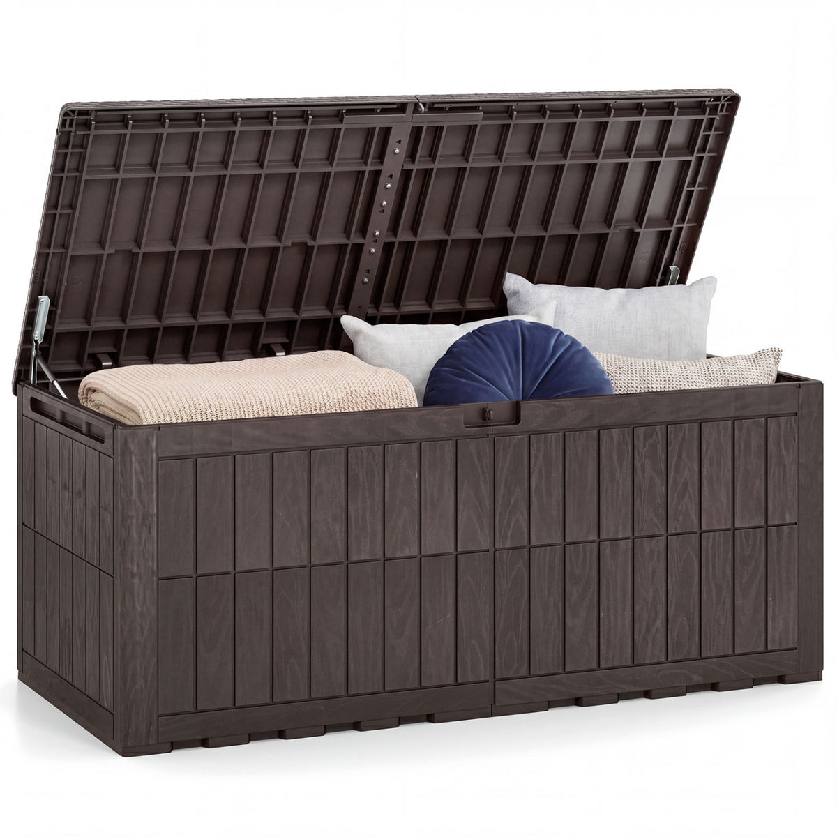 Outdoor Deck Box All-Weather Lockable Storage Bin with Lid and Handles