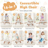16-in-1 Baby High Chair with Activity Center and Booster Seat for Babies and Toddlers