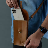 Cocoa Brown Mobile Case With Strap