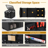 18 Gal Car Trunk Organizer with Lid 3-Compartment Portable Storage Box-Black