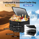 18 Gal Car Trunk Organizer with Lid 3-Compartment Portable Storage Box-Black