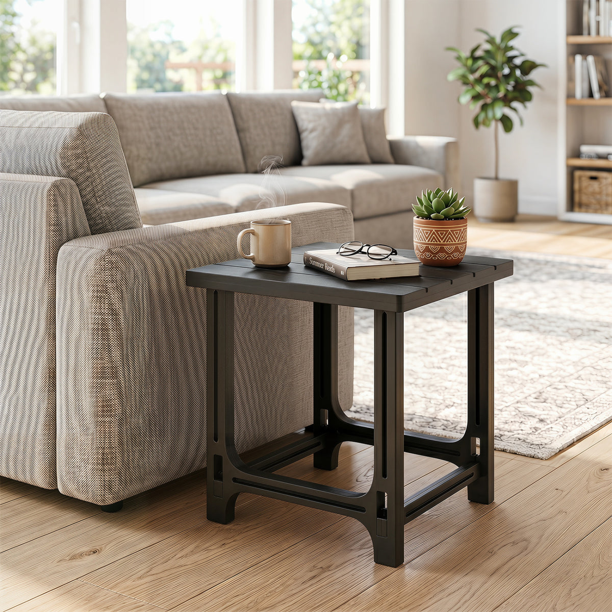 Outdoor Adirondack Side Table with Slatted Surface