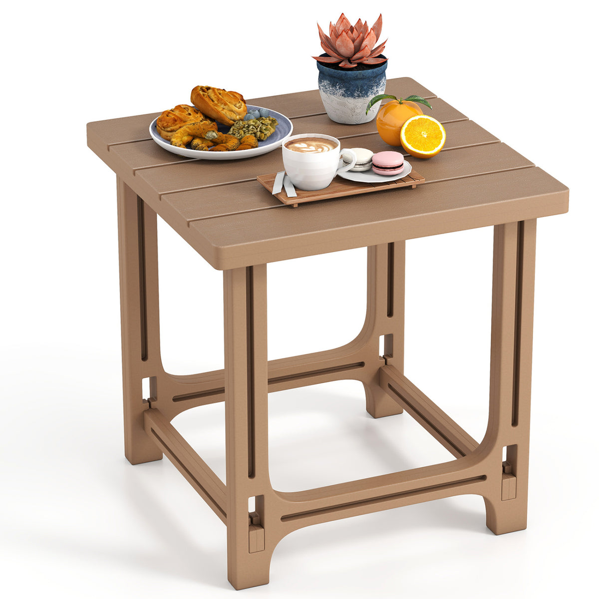 Outdoor Adirondack Side Table with Slatted Surface