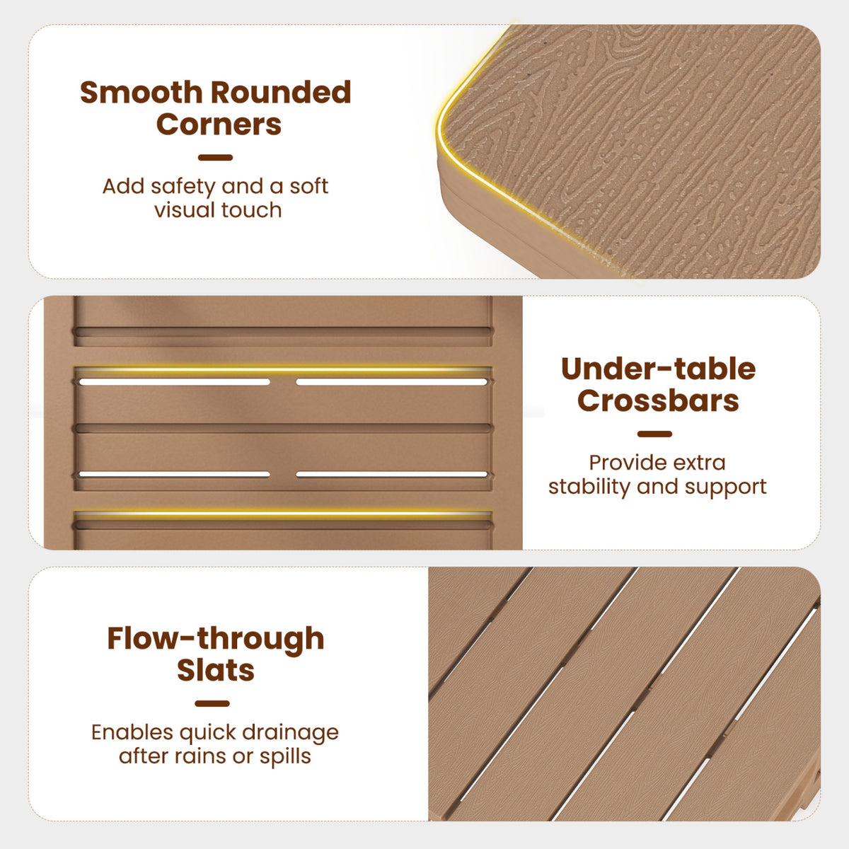 Outdoor Adirondack Side Table with Slatted Surface