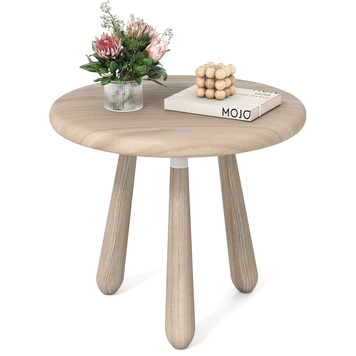 18 Inch Outdoor Mahogany Wood Side Table with Thickened Board