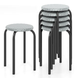 18 Inch Round Stackable Stools with Removable Washable Covers-Set of 6