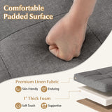 18 Inches Ottoman with Storage and Rubber Wood Legs-Gray