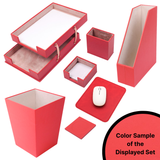 MOOG Leather Desk Set – 7-Piece Organizer-Orange
