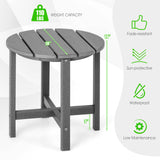 Set of 2 18 Inch Round Weather-Resistant Adirondack Side Tables