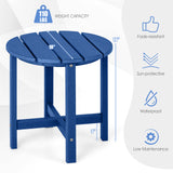 Set of 2 18 Inch Round Weather-Resistant Adirondack Side Tables