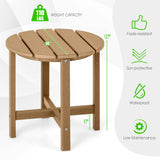 Set of 2 18 Inch Round Weather-Resistant Adirondack Side Tables