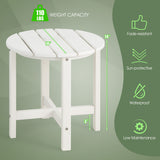 Set of 2 18 Inch Round Weather-Resistant Adirondack Side Tables