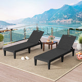 Outdoor PP Chaise Lounge Chairs Set of 2 with 4-Position Adjustable Backrests