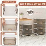 3/4/5/6-Cube Stackable Storage Bins with Detachable Wheels