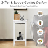 Tall Wooden Sofa End Table Side Table